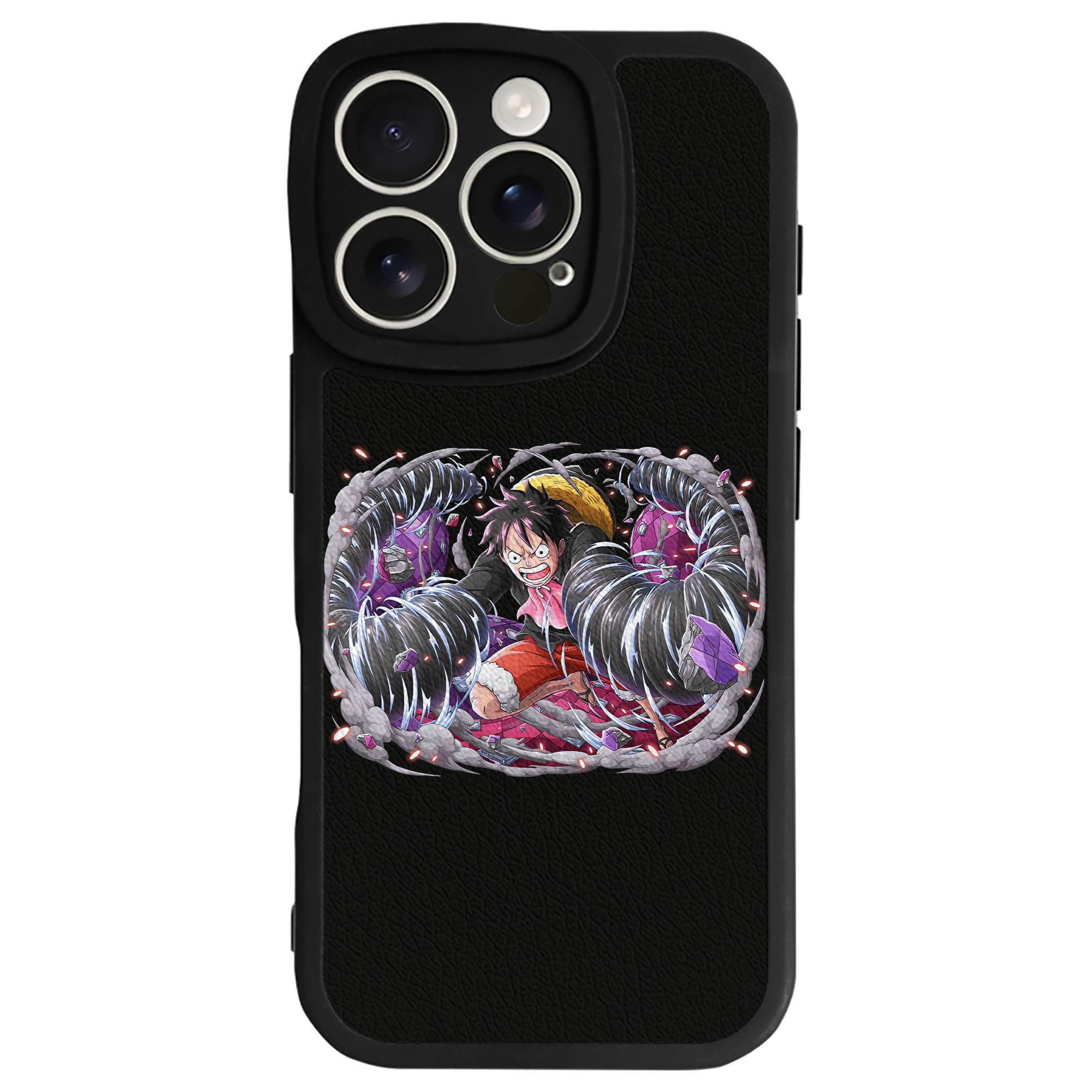（画像用） ワンピース モンキー・D・ルフィ ONE PIECE Monkey D. Luffy 【iPhone 16シリーズ対応】シリコンスマホケース（レザー調） 材質：シリコン